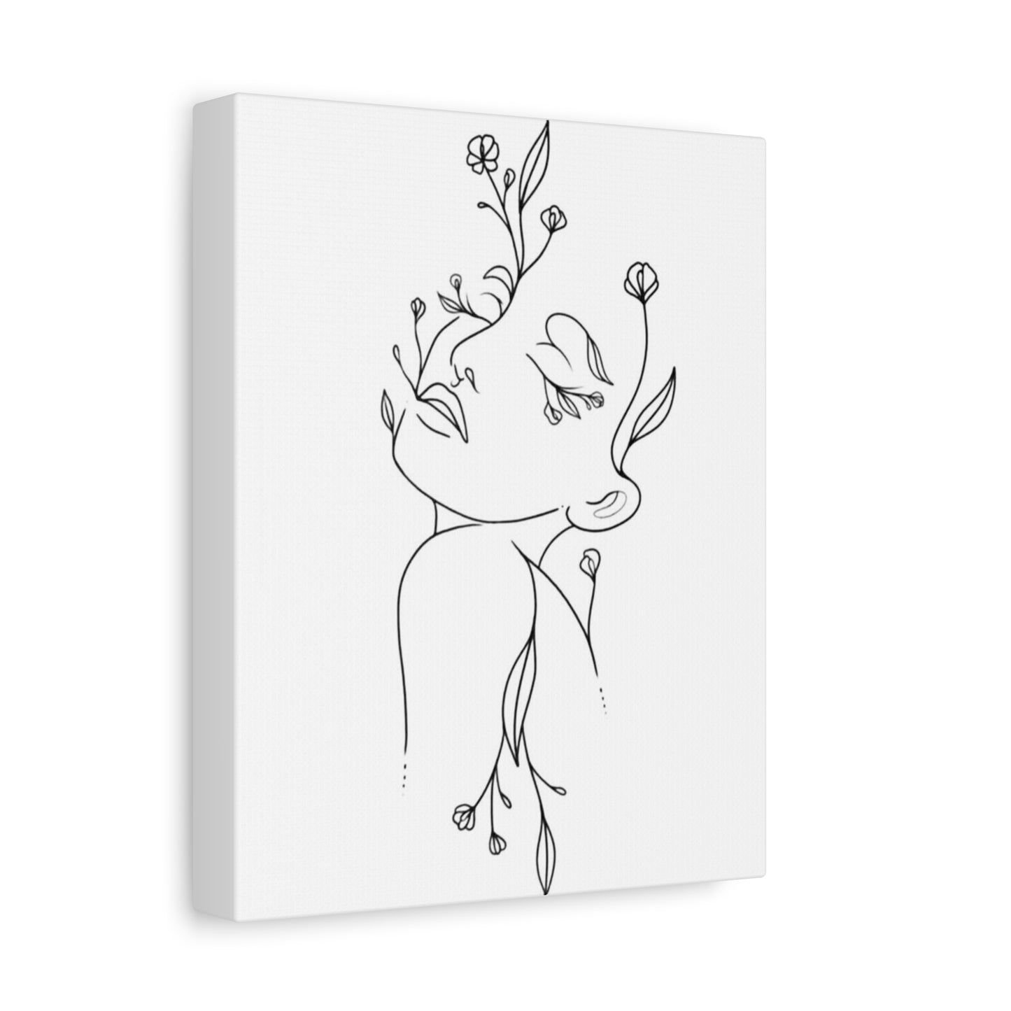 Floral Line Art Canvas Print, Minimalist Home Decor, Gallery Wall Art, Botanical Wall Hanging, Gift for Art Lovers