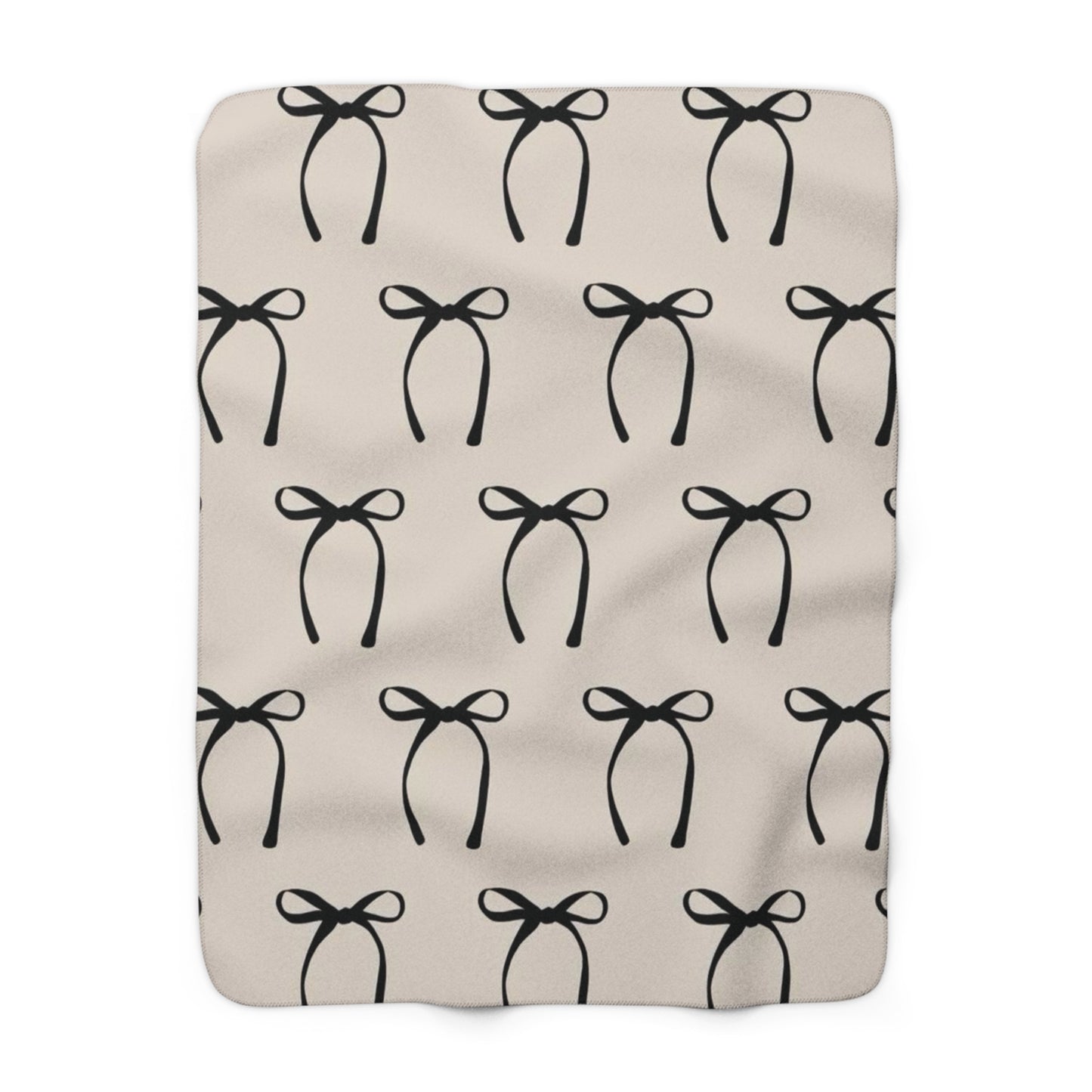 Stylish Sherpa Fleece Blanket with Bow Print, Cozy Gift for Home, Ideal for Birthdays, Weddings, Holidays, Decorative Throw, Comfort
