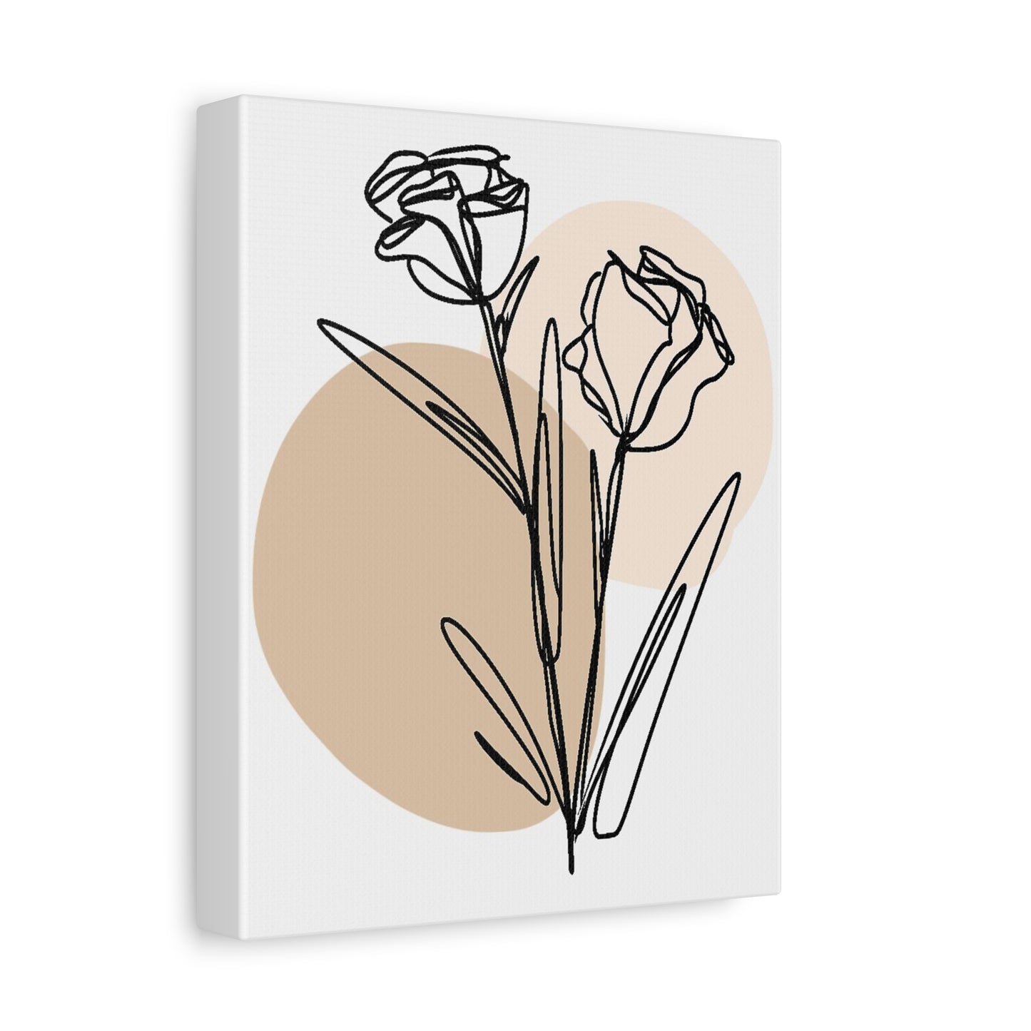 Floral Line Art Canvas Print - Minimalist Wall Decor, Home Aesthetic, Modern Art, Gift for Her, Office Decoration