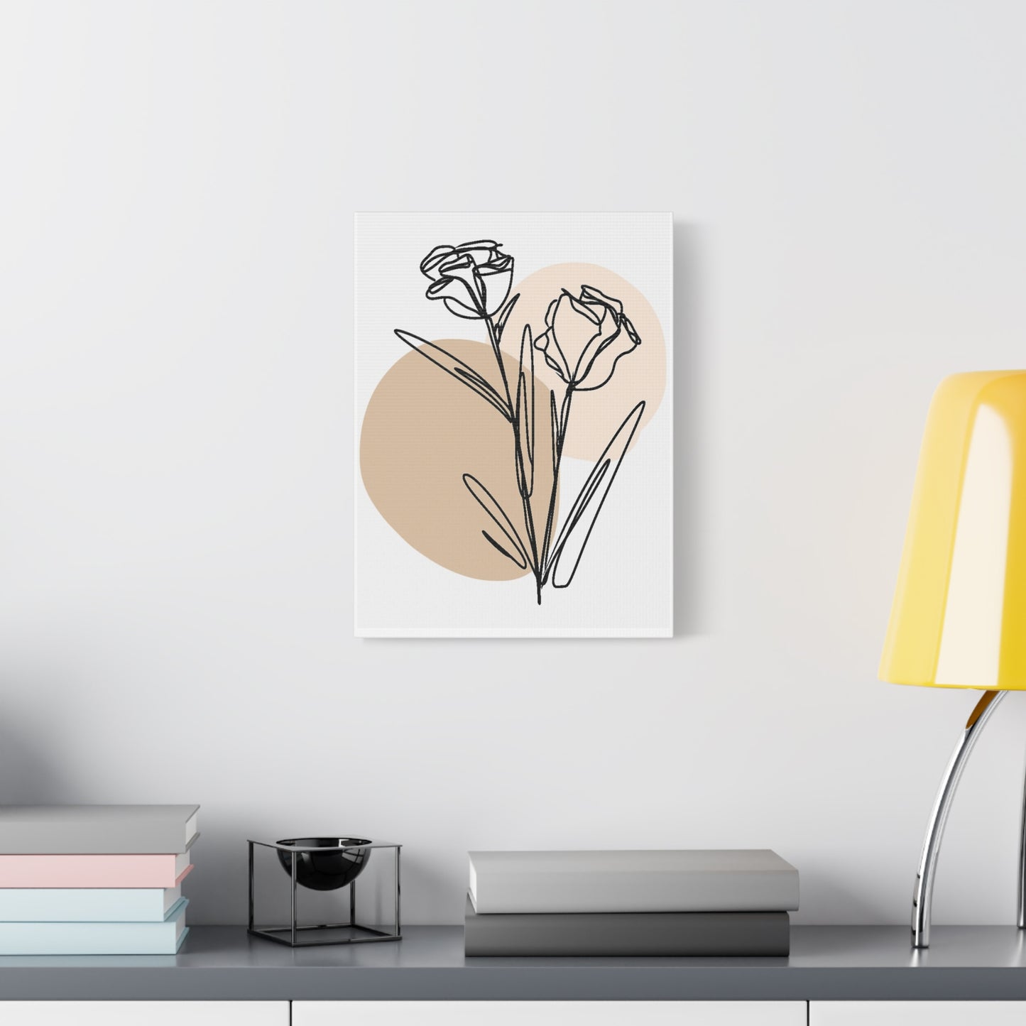 Floral Line Art Canvas Print - Minimalist Wall Decor, Home Aesthetic, Modern Art, Gift for Her, Office Decoration