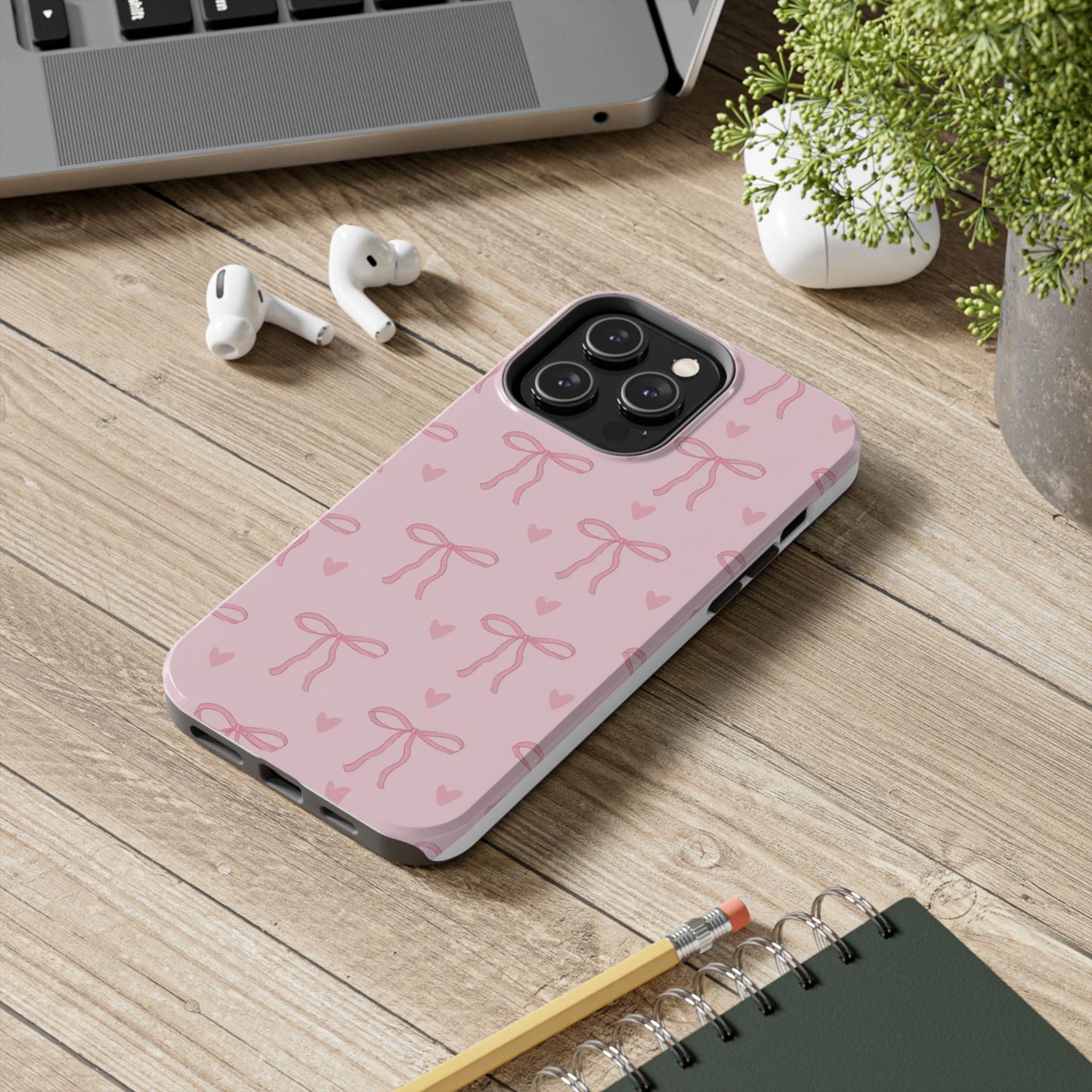 Cute Bow Phone Cases for Girls, Stylish Phone Covers, Gift for Her, Trendy Accessories, Pink Bow Pattern Case