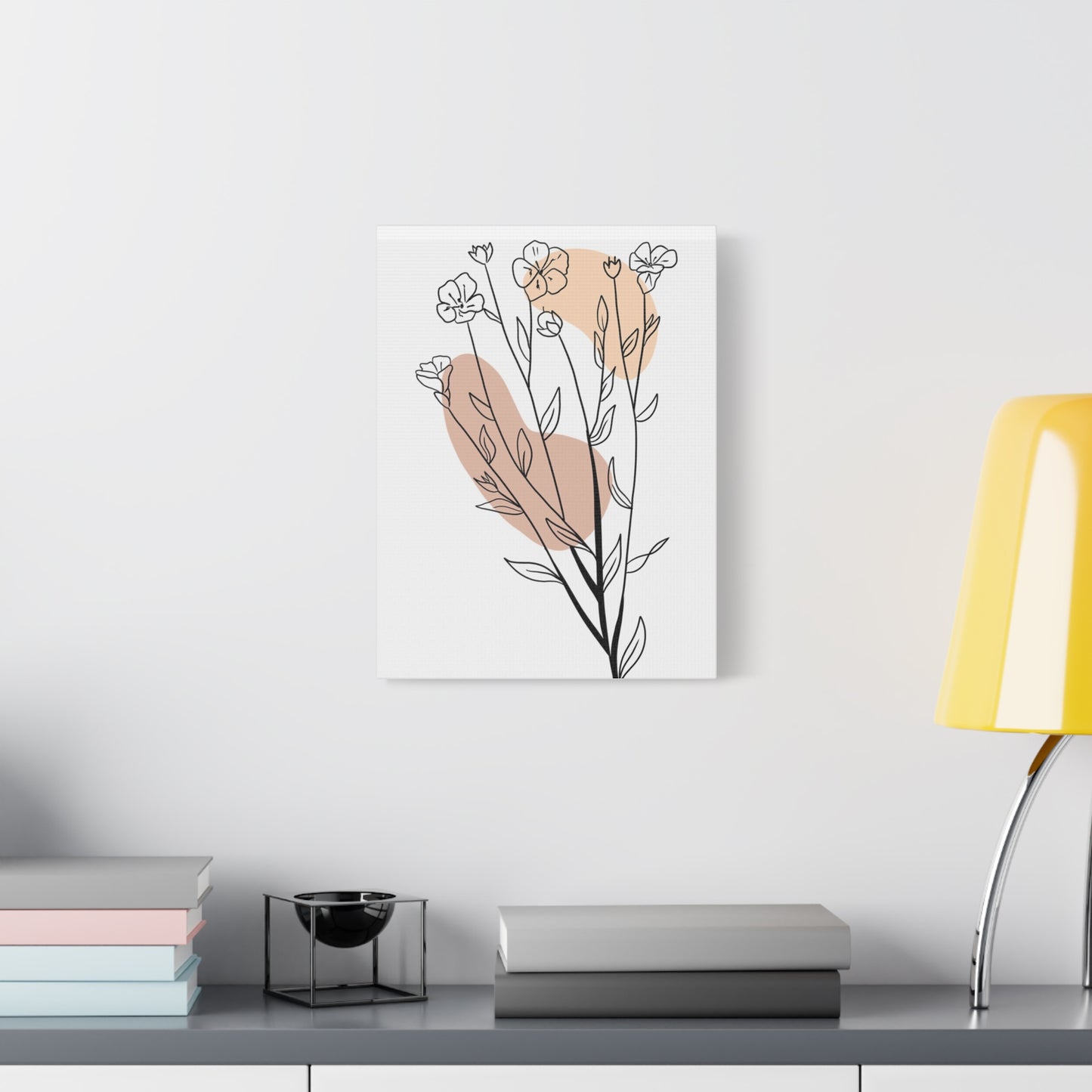 Stylish Floral Canvas Art, Modern Wall Decor, Home Aesthetic, Gift for Her, Minimalist Artwork, Bohemian Style