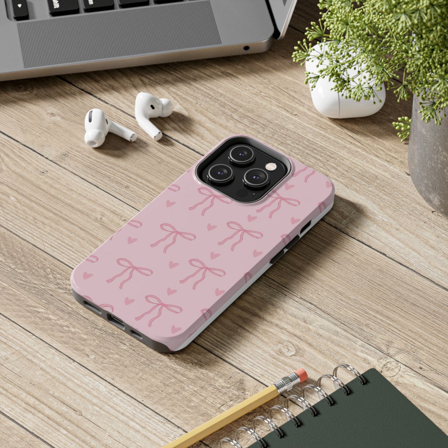 Cute Bow Phone Cases for Girls, Stylish Phone Covers, Gift for Her, Trendy Accessories, Pink Bow Pattern Case