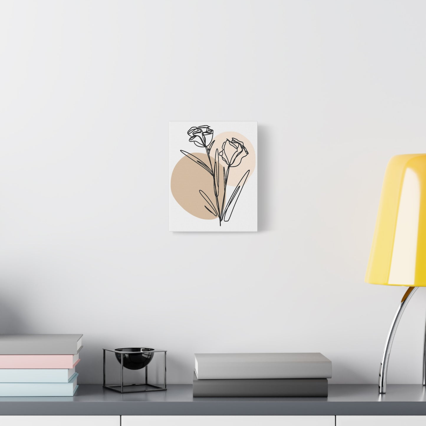 Floral Line Art Canvas Print - Minimalist Wall Decor, Home Aesthetic, Modern Art, Gift for Her, Office Decoration