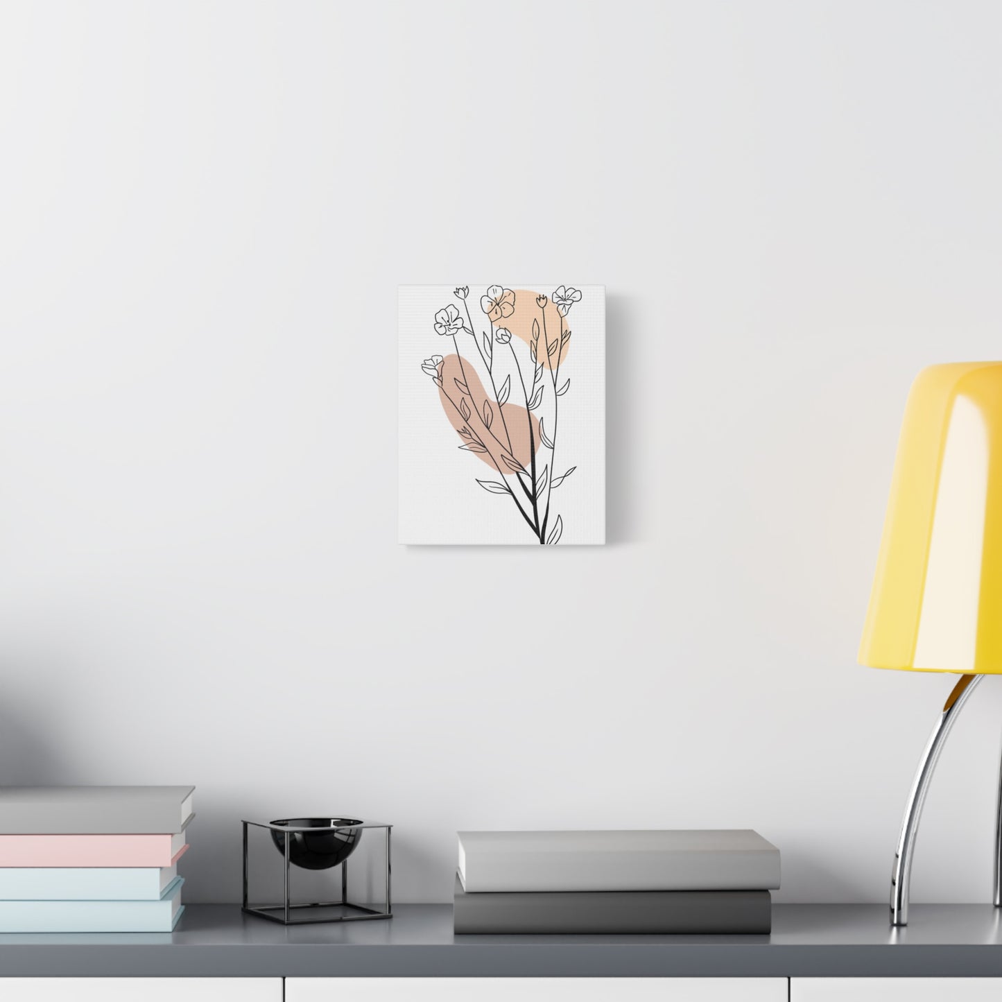 Stylish Floral Canvas Art, Modern Wall Decor, Home Aesthetic, Gift for Her, Minimalist Artwork, Bohemian Style