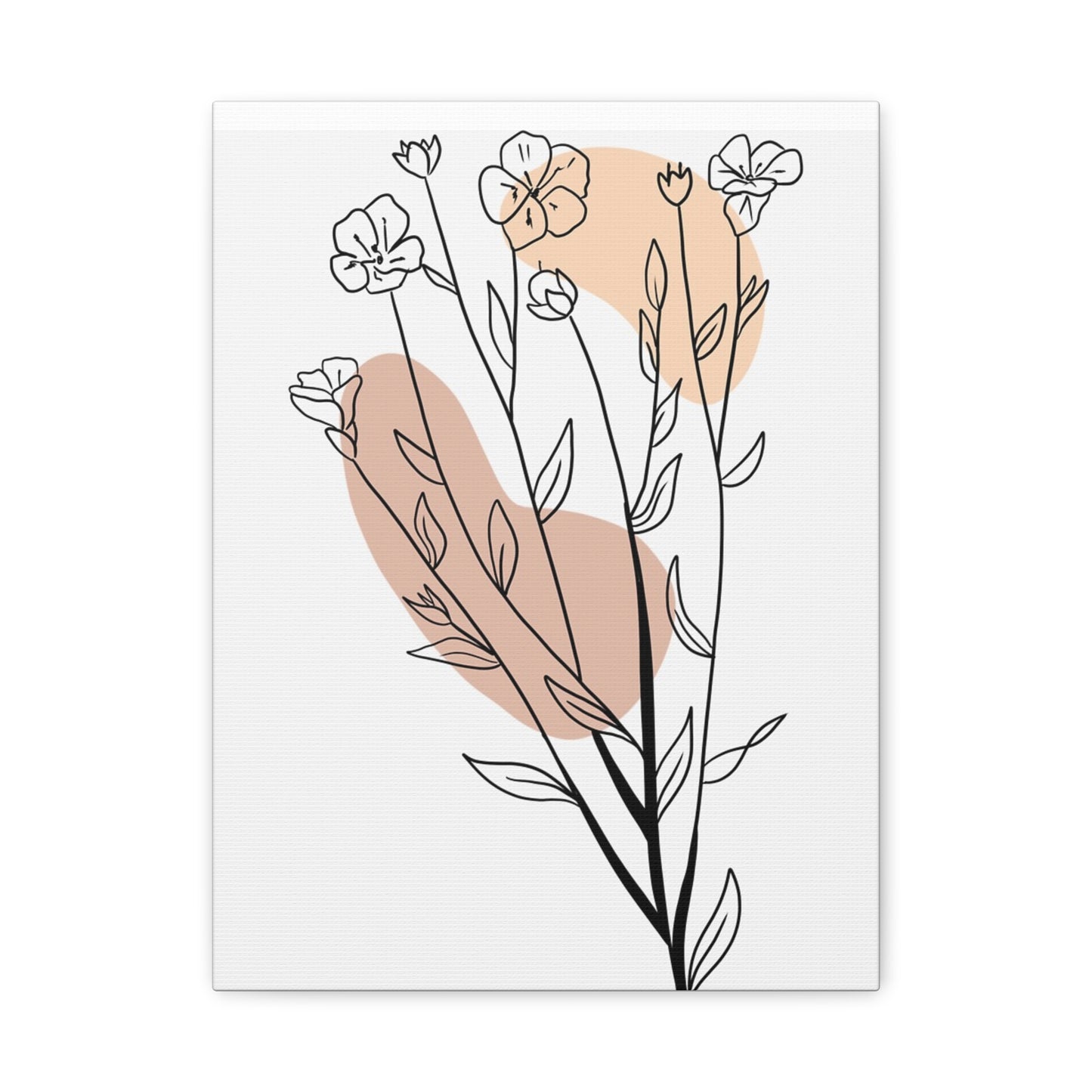 Stylish Floral Canvas Art, Modern Wall Decor, Home Aesthetic, Gift for Her, Minimalist Artwork, Bohemian Style