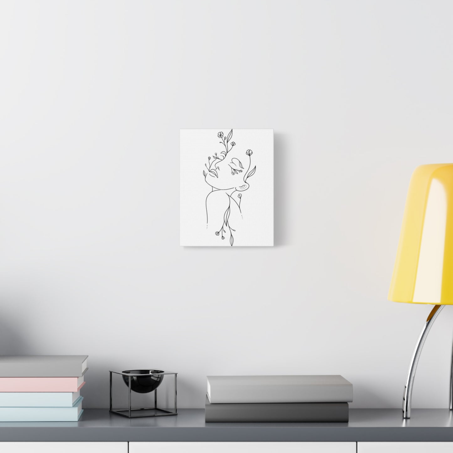 Floral Line Art Canvas Print, Minimalist Home Decor, Gallery Wall Art, Botanical Wall Hanging, Gift for Art Lovers