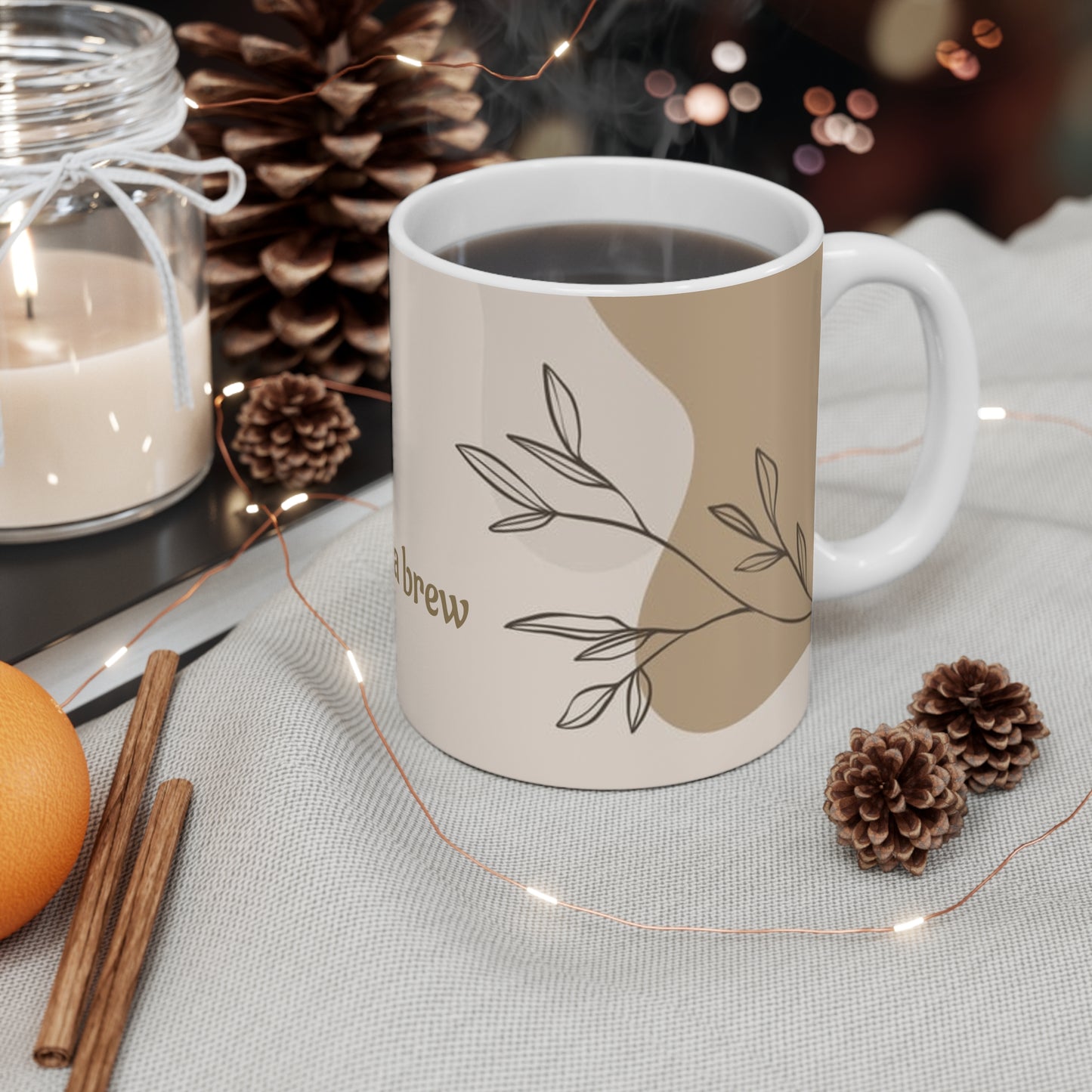 Inspirational Coffee Mug, Take a Break Quote Mug, Relaxation Gift, Cute Ceramic Cup, Coffee Lover's Essential