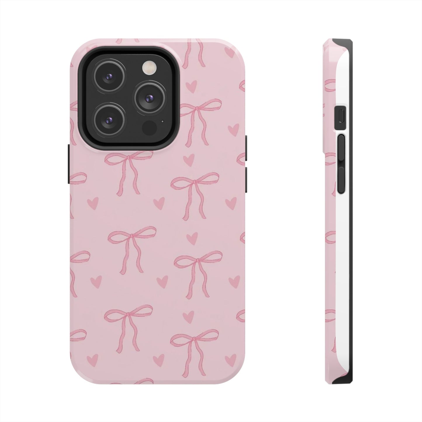 Cute Bow Phone Cases for Girls, Stylish Phone Covers, Gift for Her, Trendy Accessories, Pink Bow Pattern Case
