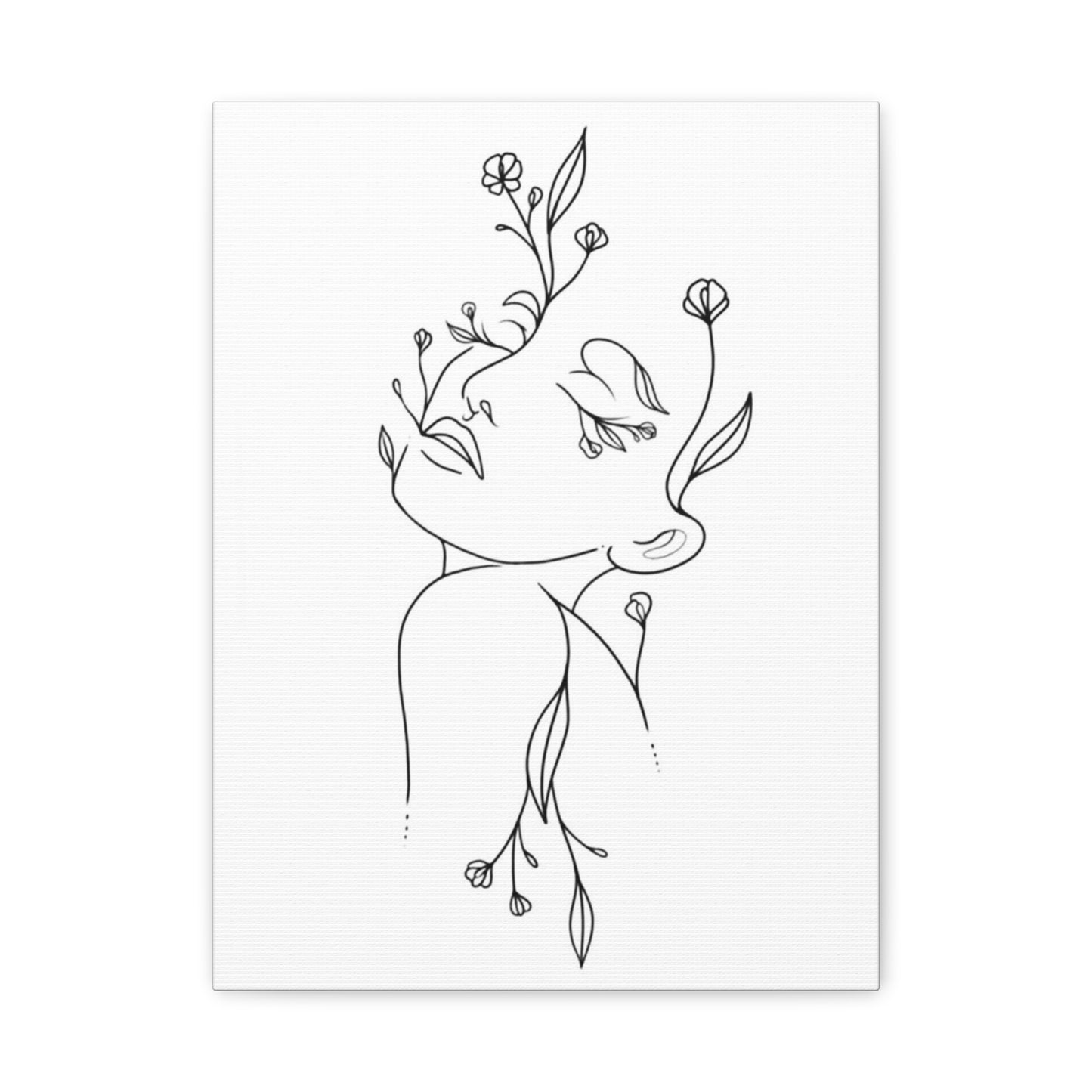 Floral Line Art Canvas Print, Minimalist Home Decor, Gallery Wall Art, Botanical Wall Hanging, Gift for Art Lovers