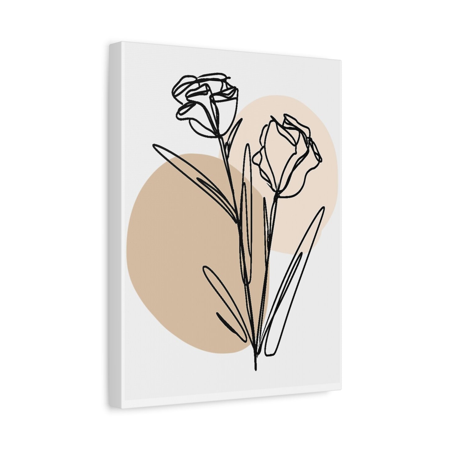 Floral Line Art Canvas Print - Minimalist Wall Decor, Home Aesthetic, Modern Art, Gift for Her, Office Decoration