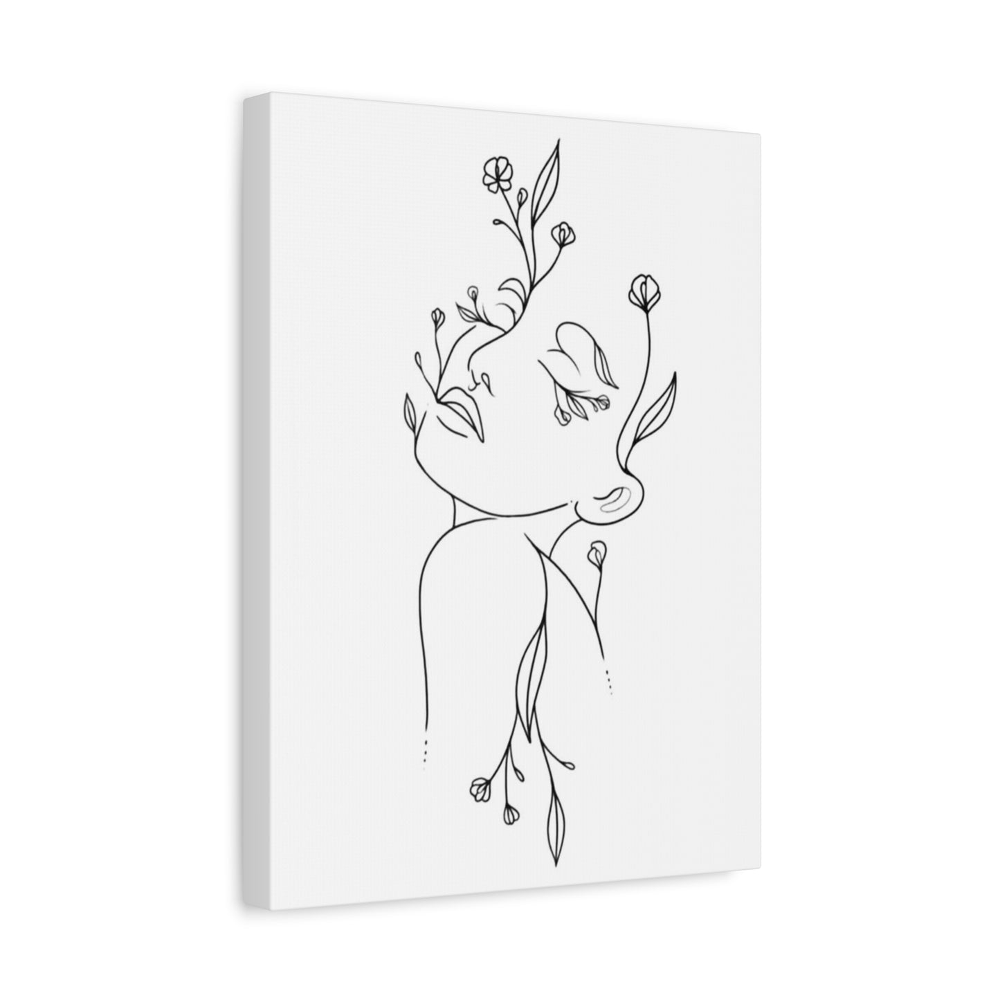 Floral Line Art Canvas Print, Minimalist Home Decor, Gallery Wall Art, Botanical Wall Hanging, Gift for Art Lovers