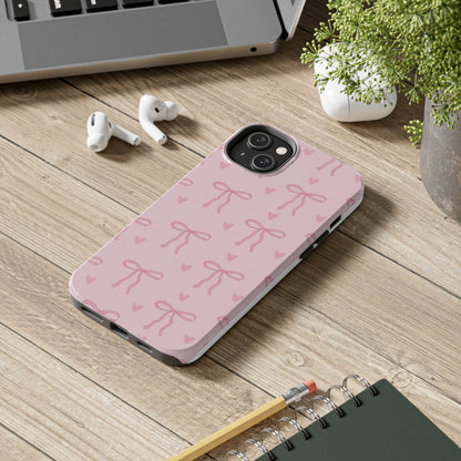 Cute Bow Phone Cases for Girls, Stylish Phone Covers, Gift for Her, Trendy Accessories, Pink Bow Pattern Case
