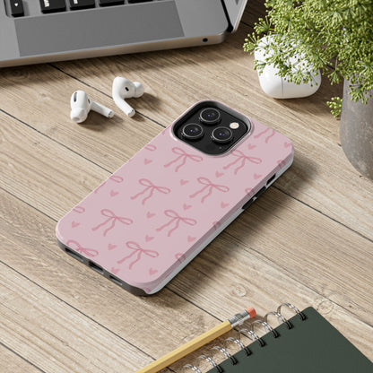 Cute Bow Phone Cases for Girls, Stylish Phone Covers, Gift for Her, Trendy Accessories, Pink Bow Pattern Case