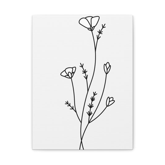 Minimalist Wall Art Print, Floral Canvas Decor, Botanical Artwork, Home Aesthetic, Gift for Nature Lovers
