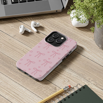 Cute Bow Phone Cases for Girls, Stylish Phone Covers, Gift for Her, Trendy Accessories, Pink Bow Pattern Case