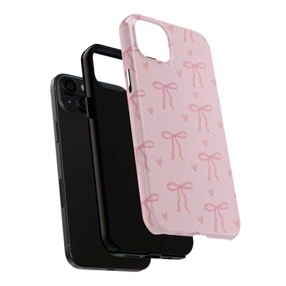 Cute Bow Phone Cases for Girls, Stylish Phone Covers, Gift for Her, Trendy Accessories, Pink Bow Pattern Case