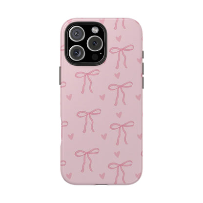 Cute Bow Phone Cases for Girls, Stylish Phone Covers, Gift for Her, Trendy Accessories, Pink Bow Pattern Case