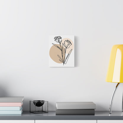 Floral Line Art Canvas Print - Minimalist Wall Decor, Home Aesthetic, Modern Art, Gift for Her, Office Decoration