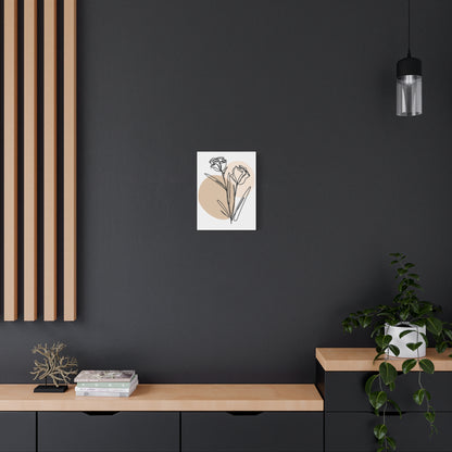 Floral Line Art Canvas Print - Minimalist Wall Decor, Home Aesthetic, Modern Art, Gift for Her, Office Decoration
