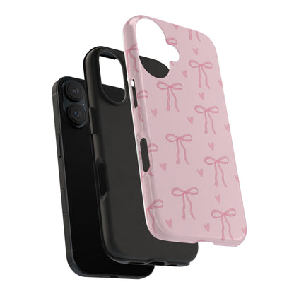 Cute Bow Phone Cases for Girls, Stylish Phone Covers, Gift for Her, Trendy Accessories, Pink Bow Pattern Case