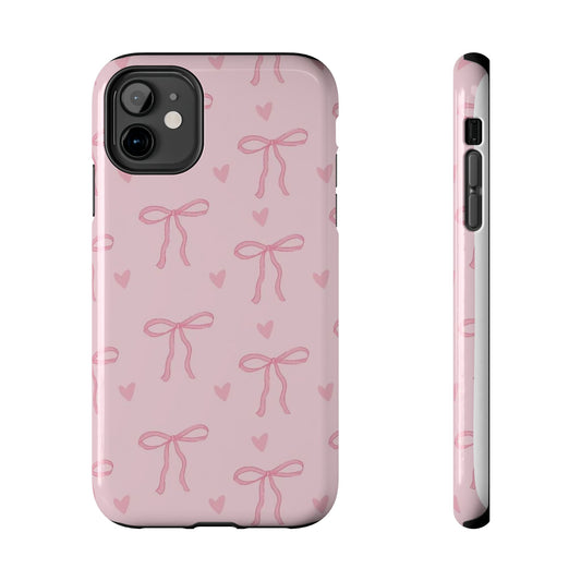 Cute Bow Phone Cases for Girls, Stylish Phone Covers, Gift for Her, Trendy Accessories, Pink Bow Pattern Case