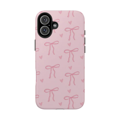 Cute Bow Phone Cases for Girls, Stylish Phone Covers, Gift for Her, Trendy Accessories, Pink Bow Pattern Case