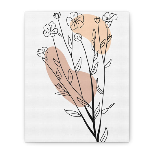 Stylish Floral Canvas Art, Modern Wall Decor, Home Aesthetic, Gift for Her, Minimalist Artwork, Bohemian Style