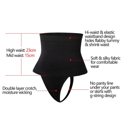 Women Thong Tummy Shaper Shaping Panty Seamless Underwear Waist Cincher Trainer Girdle Faja Shapewear G-string Briefs Plus Size